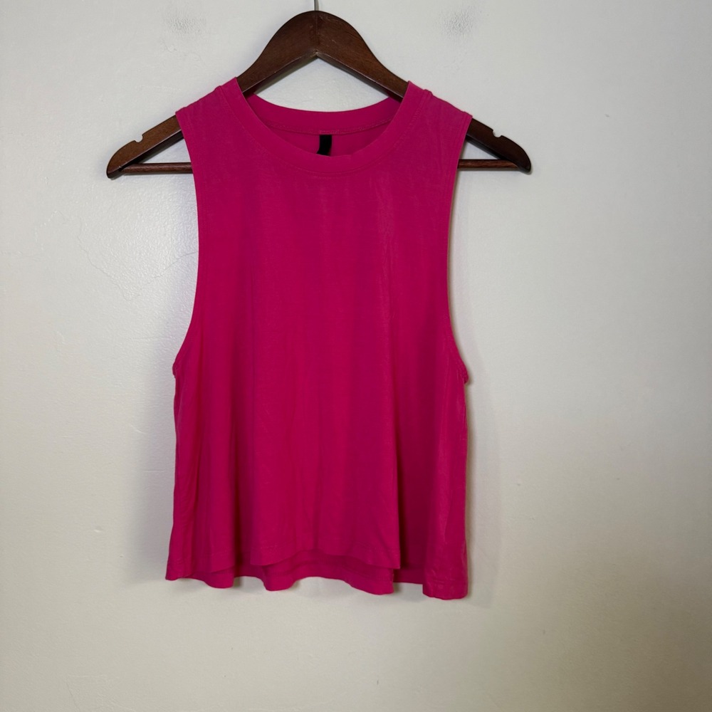 Carbon38 Muscle Tank Relaxed Fit Sleeveless Top Size Medium Hot Pink